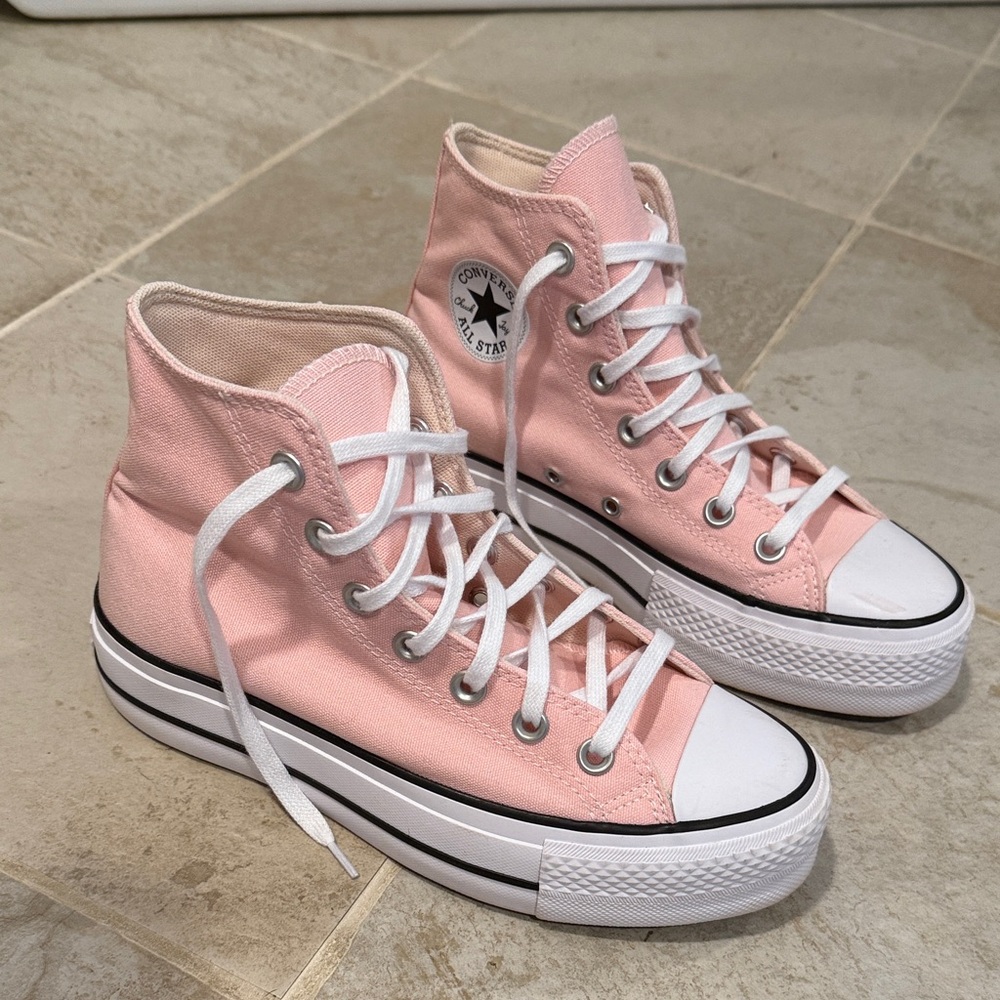 Converse Light Pink Canvas Platform High-Tops US Women’s Size 6 - Picture 6 of 6